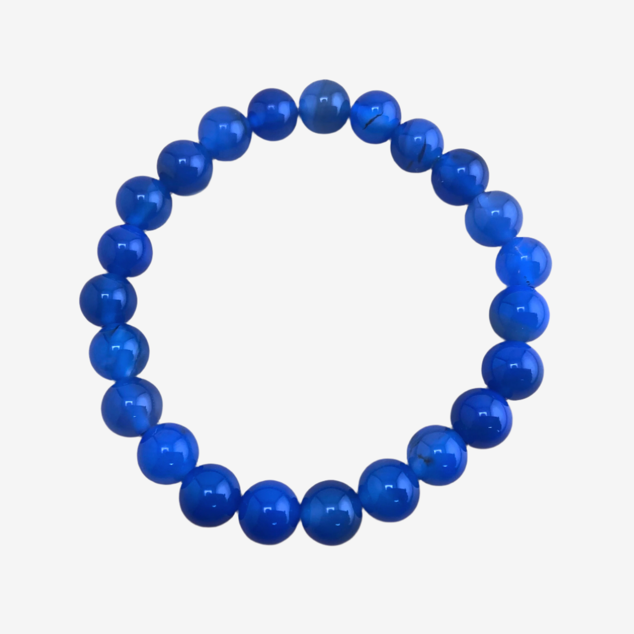 Cobalt blue fire agate bracelet for healing stone throat chakra jewelry