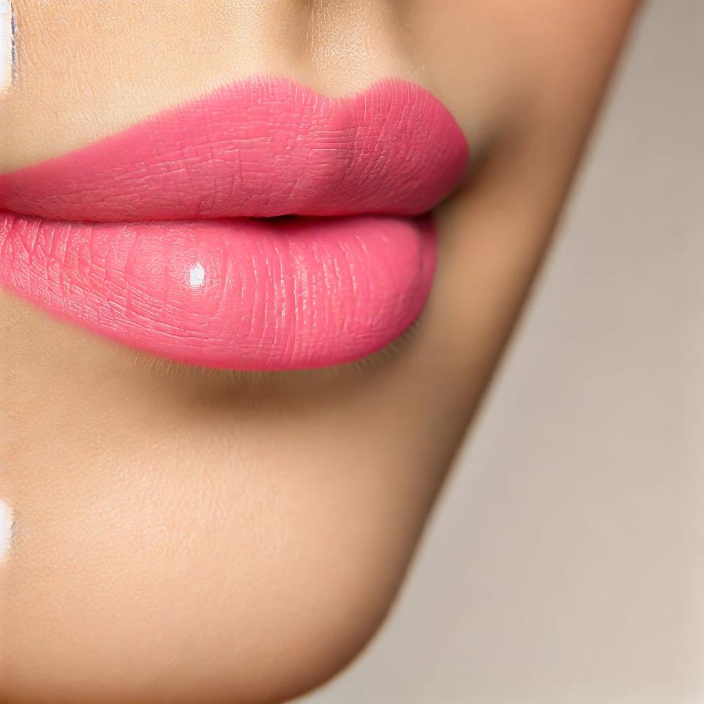 Nautilus pink lipstick on white skin